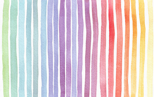 Watercolor Rainbow Striped Wallpaper Murals