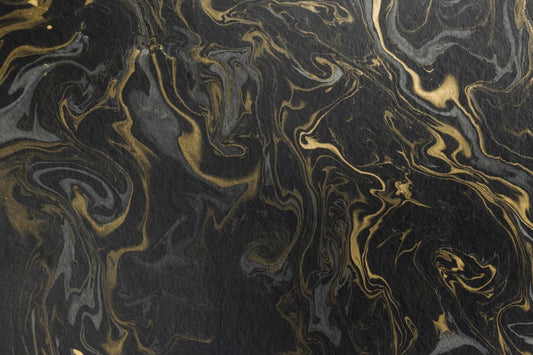 Schwarz -Gold -Marmor -Effekt Tapeten Wandmalerei