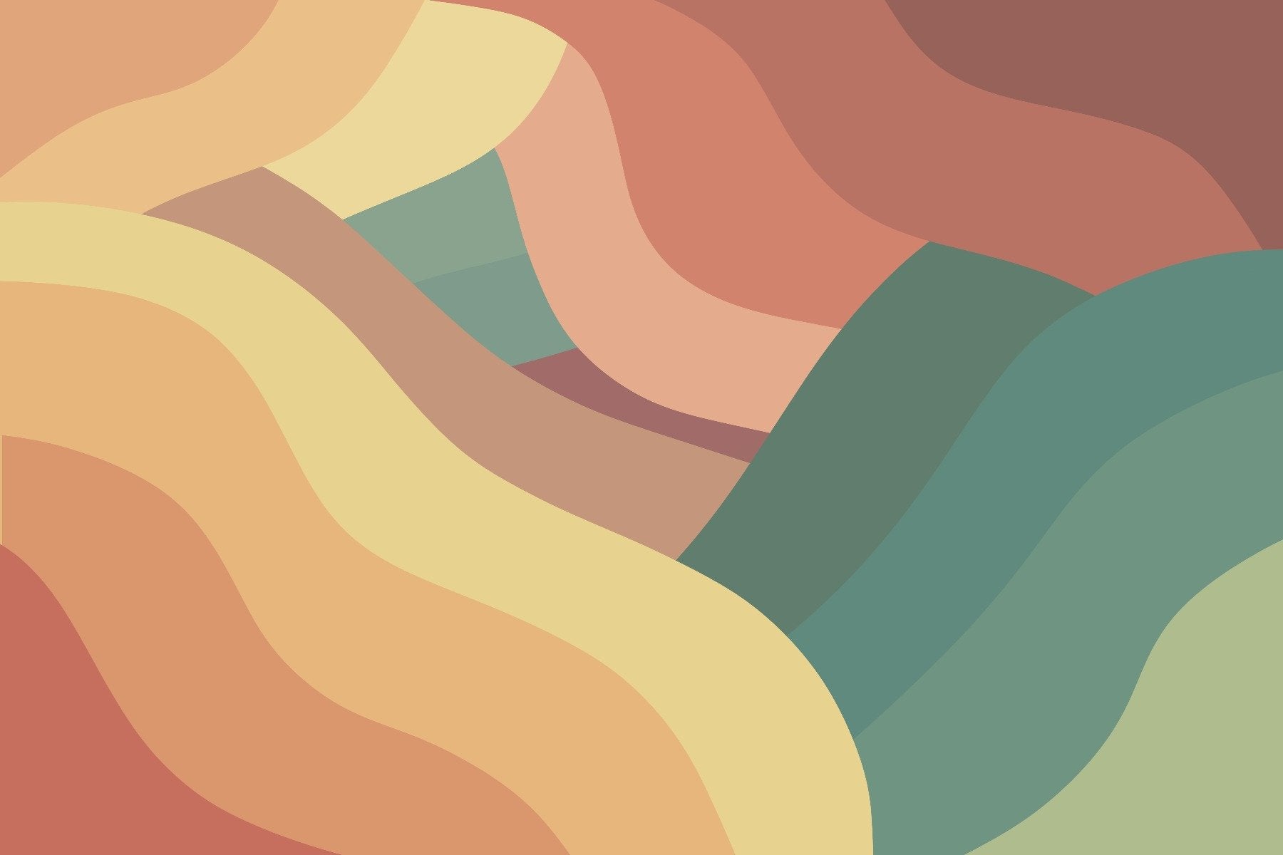 Murali murali multicolore wavy retrò retrò in your room — zoomed