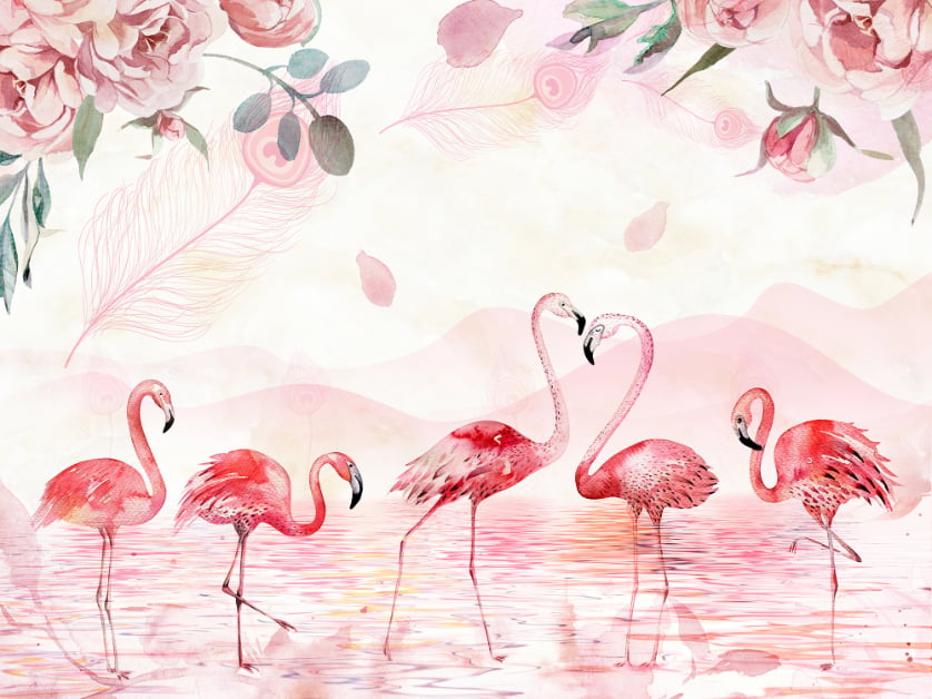 Flamingo skræl og stick tapet