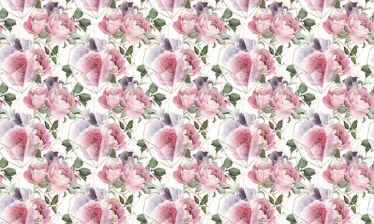 Rosa Aquarellblume wiederholt Muster Tapete für Wände