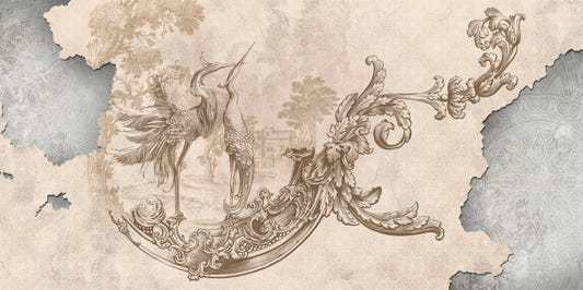 Rococo beige couleur vintage Design wallpaper peintures murales