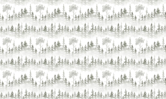 Schneefad Winterwald Tropisches Tapetenmuster