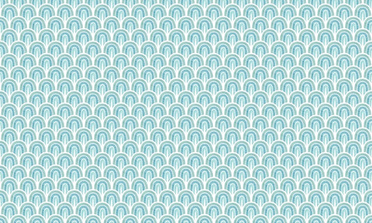 Blå æstetisk regnbue tapet - varm pastelfrithåndsdesign