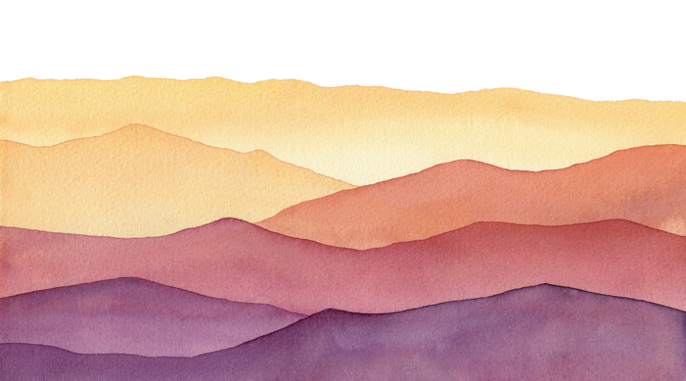 Watercolor Wavy Mountain Hand Drawn Wall Murals