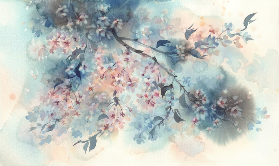 Pastel Flower Piękne brzuchy tony tapeta murali in your room — zoomed