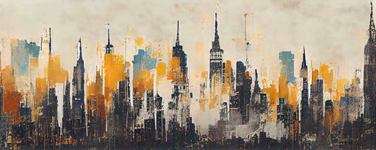 Städtische Skyline abstrakte Wandgemälde