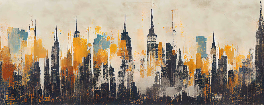 Urban Skyline Abstract Wall Mural