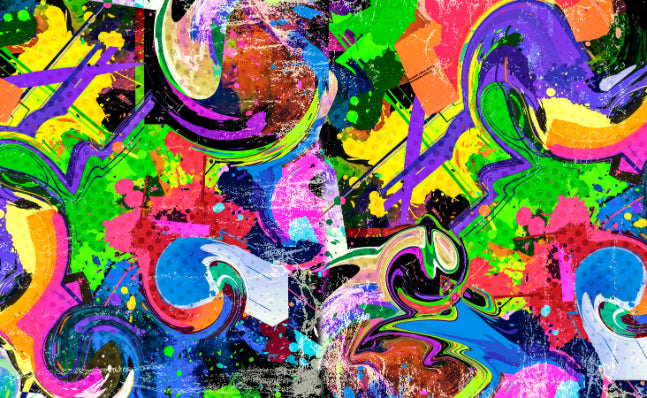 Vibrant Graffiti Splash Wall Mural in your room — zoomed