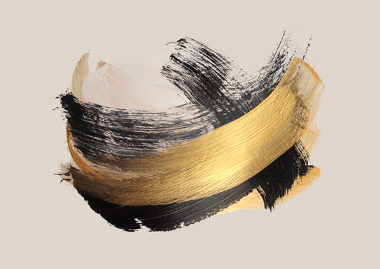 Gold- und Noir -Pinselstrich -Eleganz Wandmalerei