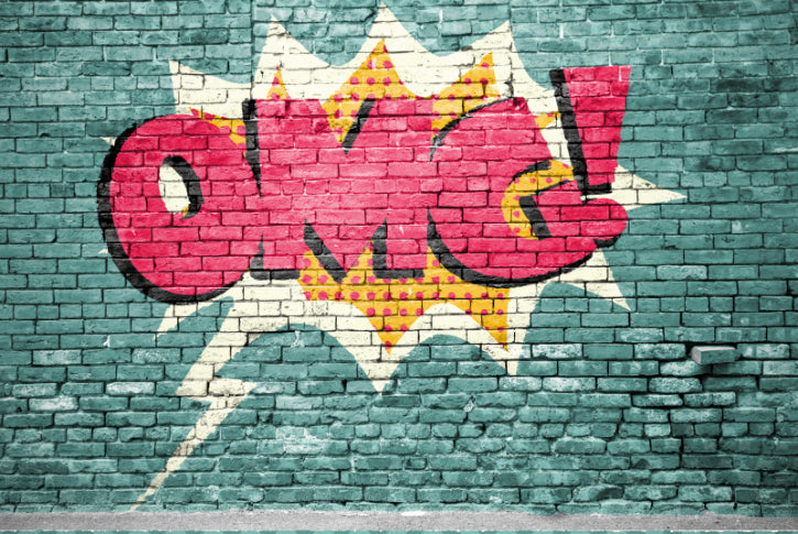 Pop art omg graffiti mural in your room