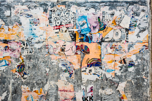 Urban plakat patchwork vægmaleri