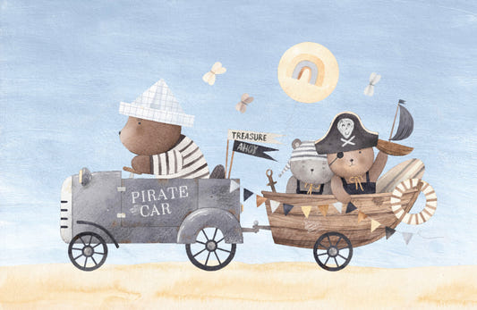 Pirate Bear Adventure Kids Room Wall Mur Mural