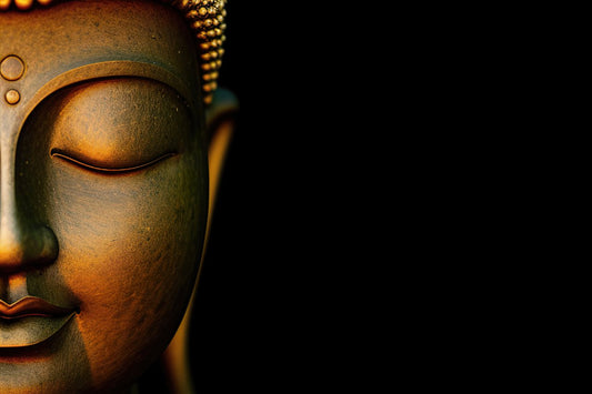 Spokojny Buddha Rzeźbiony portret Mural