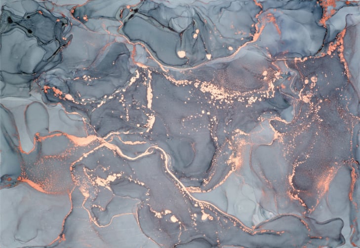 Metallic Copper Veins Abstract Wall Mural