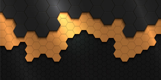 Hexagonal mønster vægmaleri