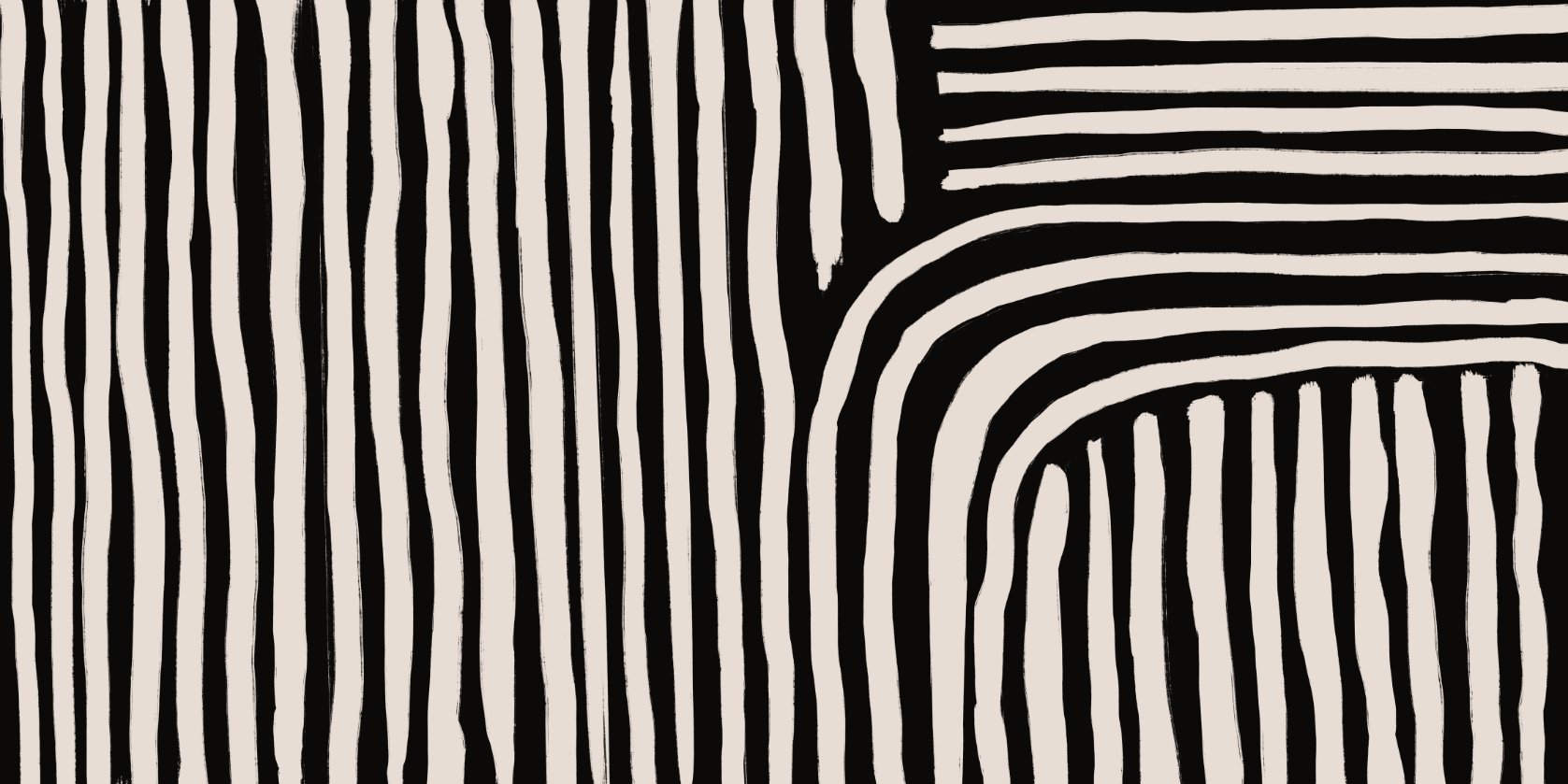 black and white striped wallpaper mural