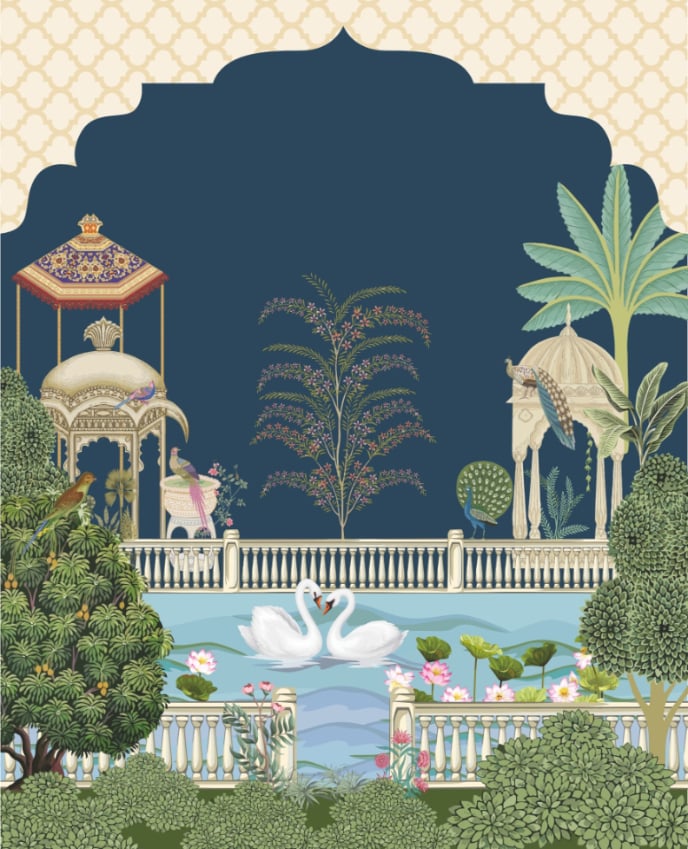 Mural de perete de grădină Mughal in your room — zoomed