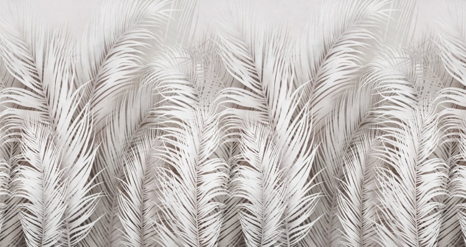 Seraphic Feather Array Wall Mural in your room — zoomed