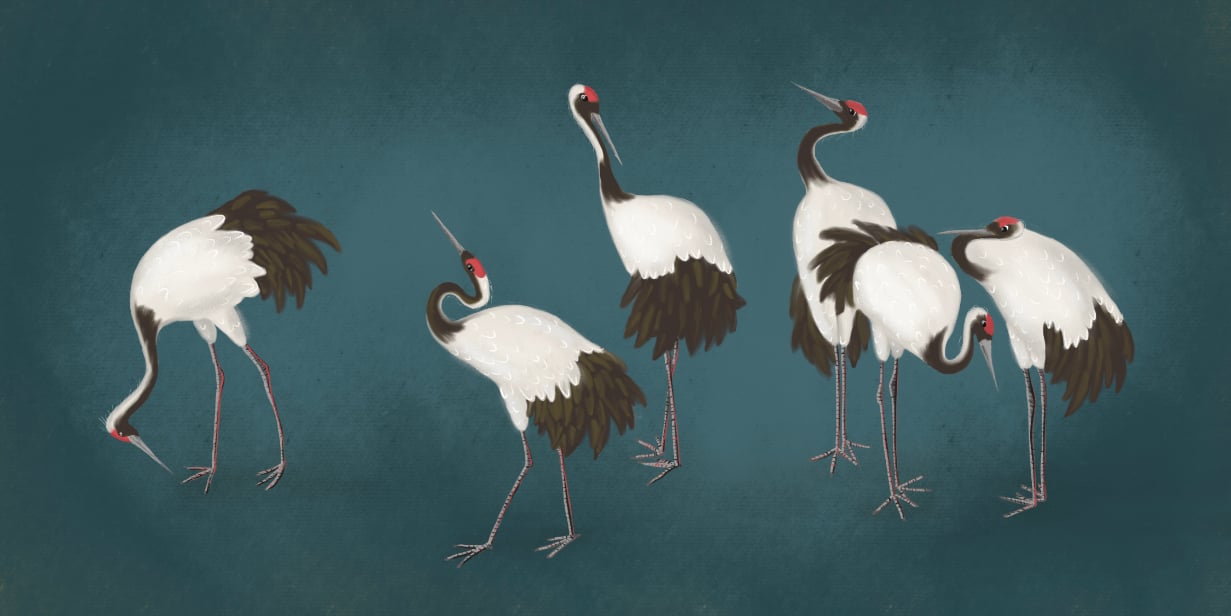 Elegantes Kranwandmalrad