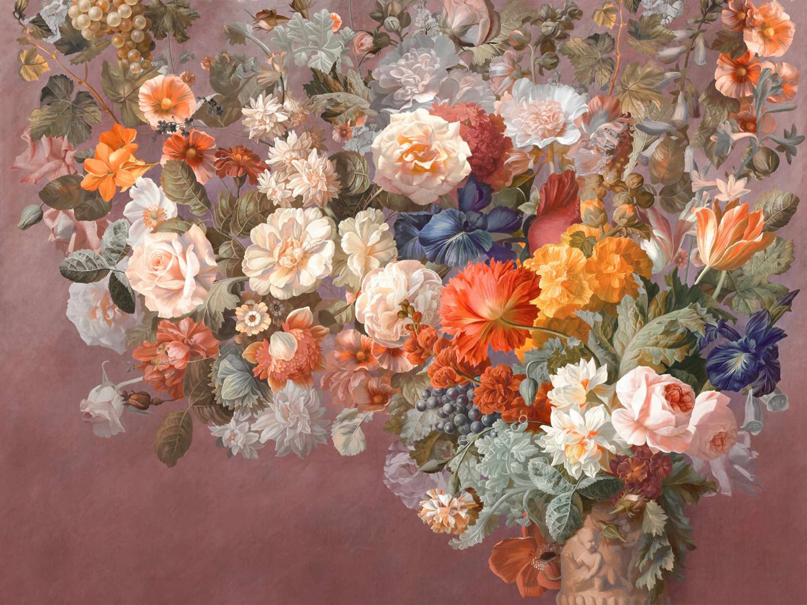 Murale di carta da parati olio di rosa olandese murale