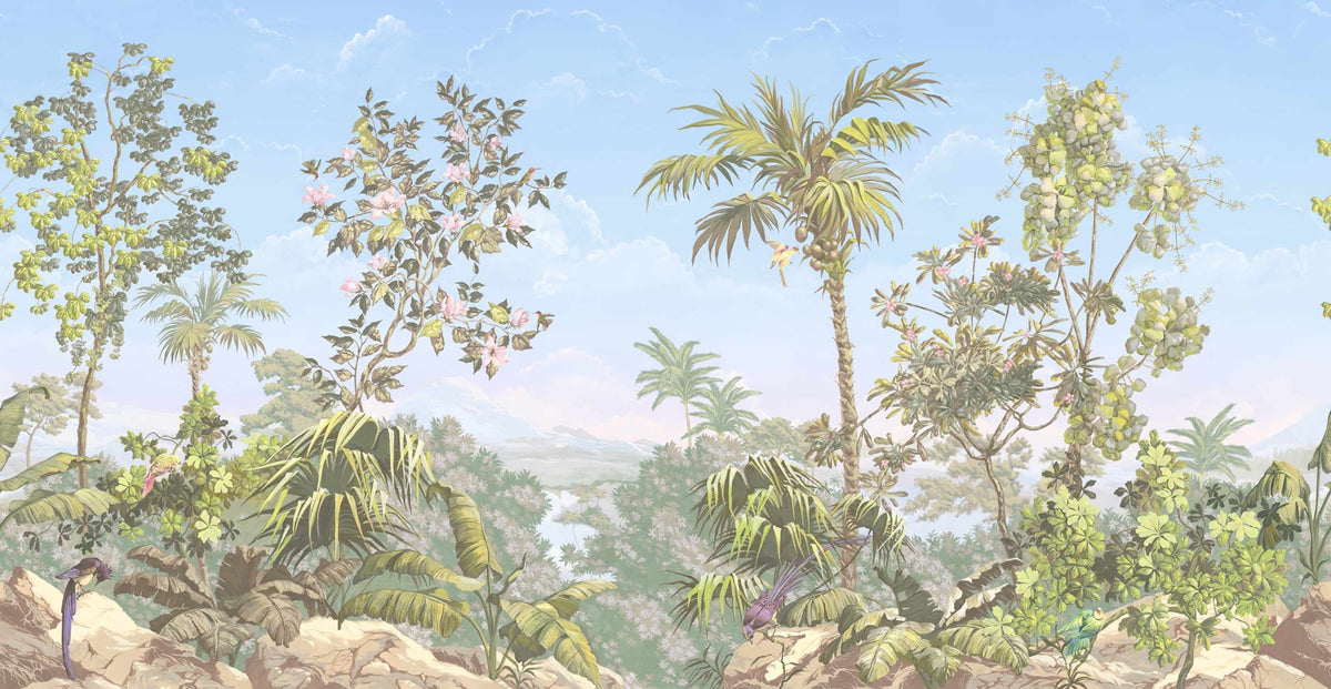 Murale de perete de revenire tropicală ceață