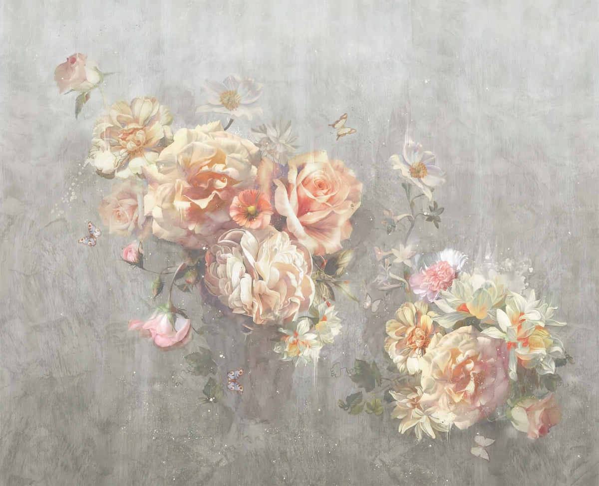 Floo de rendez-vous romantique Mural de papillons mural in your room — zoomed
