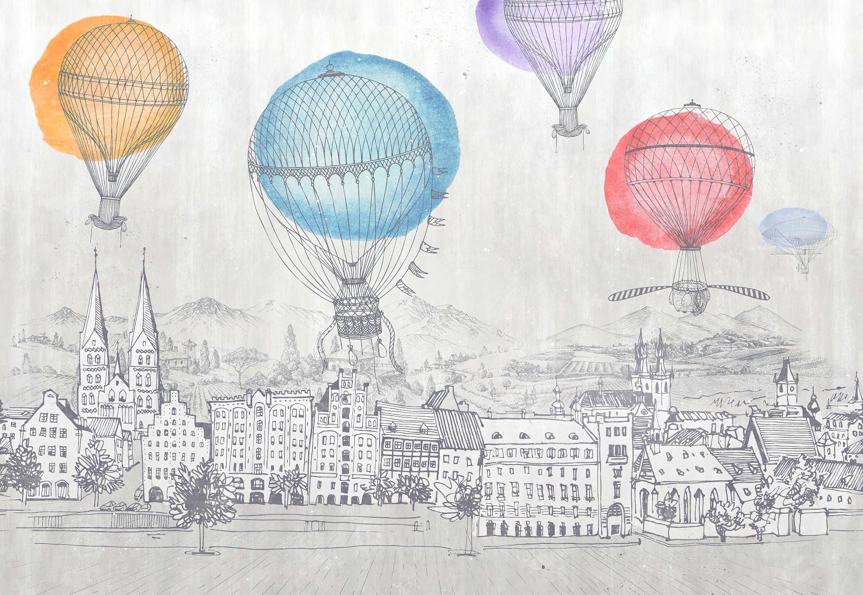 Wolkencape Aerostat Ascension Mural