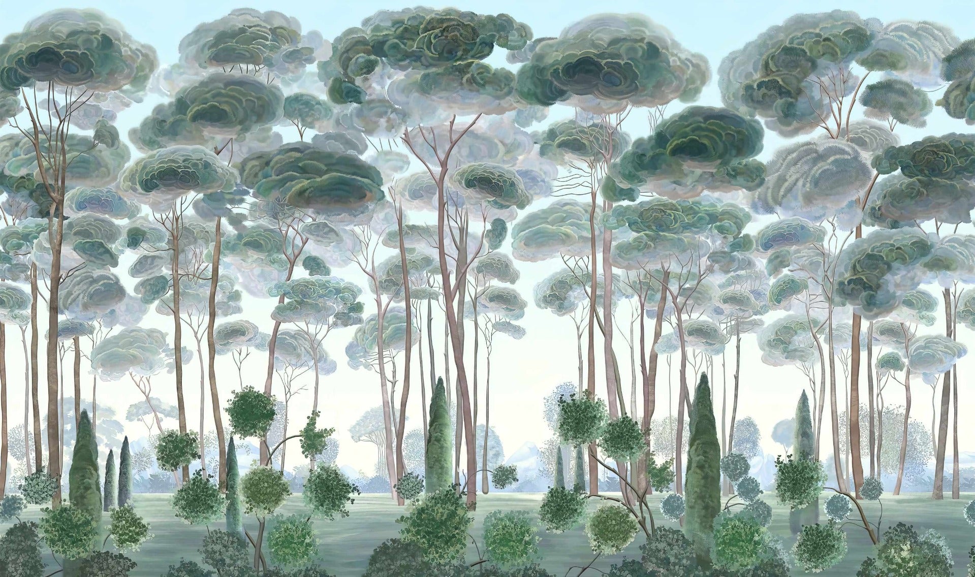 Jungle mirage aquarelle murale murale