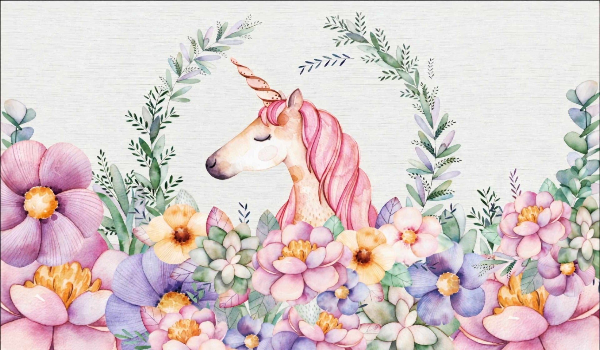 Flora Flora Unicorn Majesté murale murale in your room — zoomed