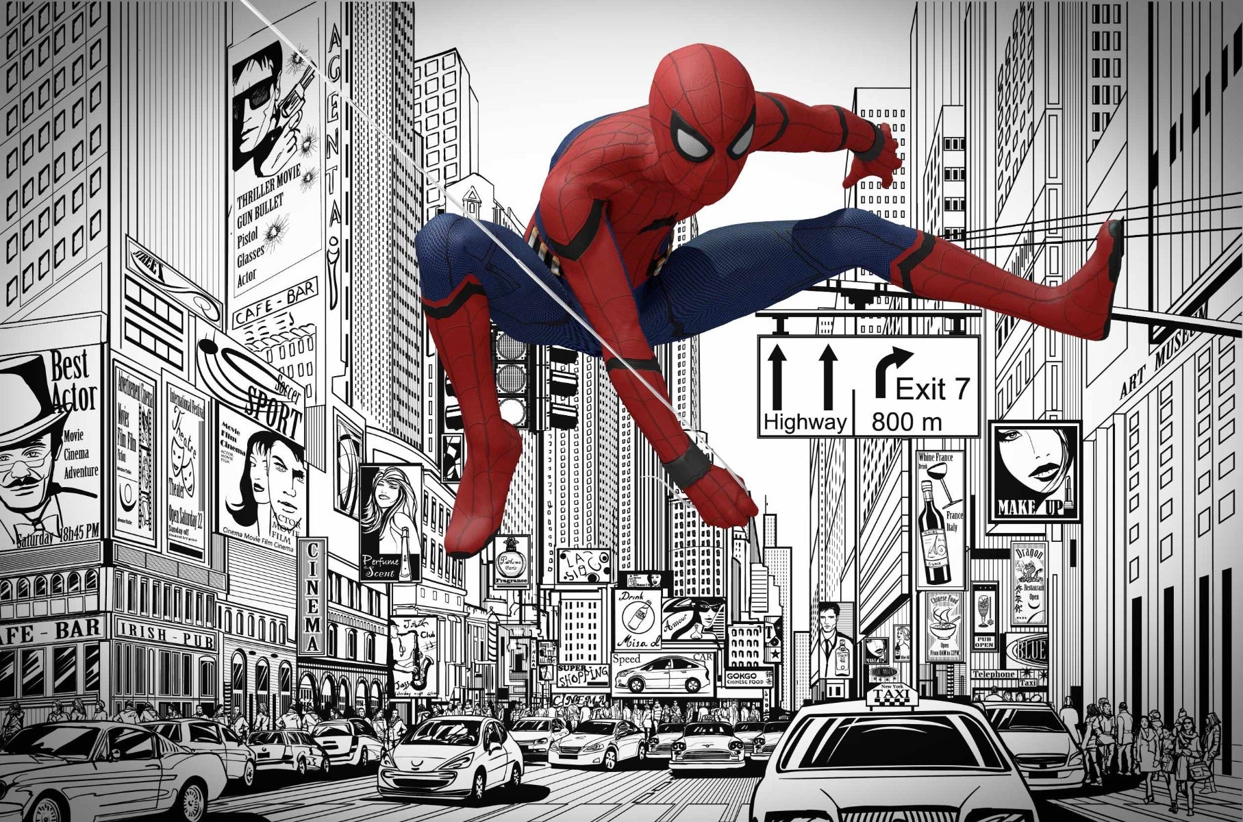 Spider Man Edition Wallpaper Mural in your room — zoomed