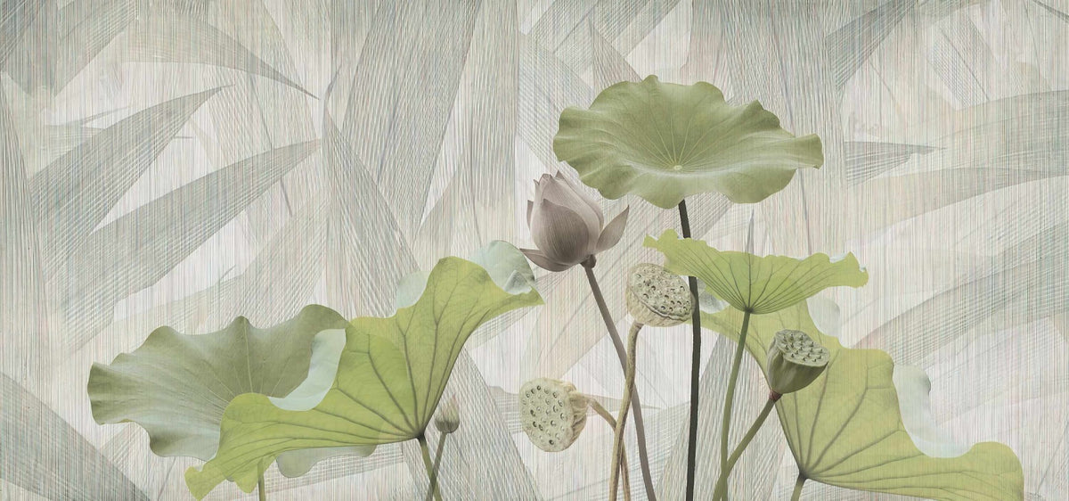 Green Haven Lotus Wallpaper Wandbild in your room