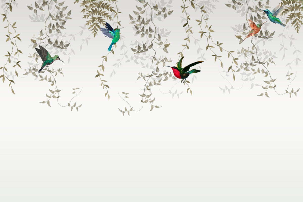 Hummingbird Haven Wallpaper Mural in your room — zoomed