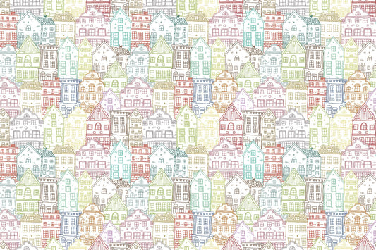 Kaleidoscope Townscape Wall Mural