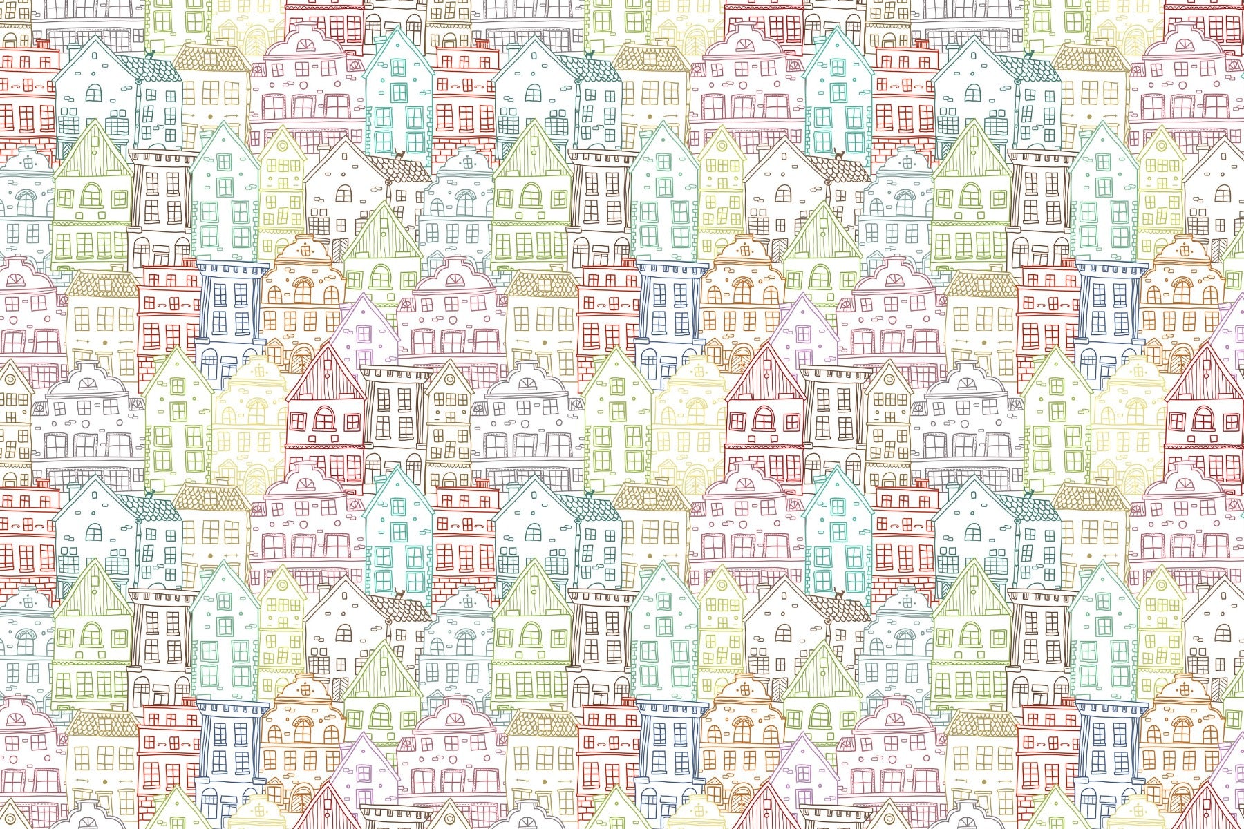 Kaleidoscope Townscape Wall Mural