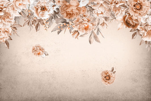 Peach Blossom Elegance -taustakuva Seinämaalaus