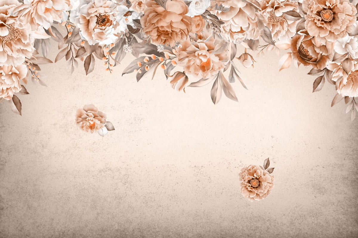 Peach Blossom Elegance tapet vægmaleri in your room — zoomed