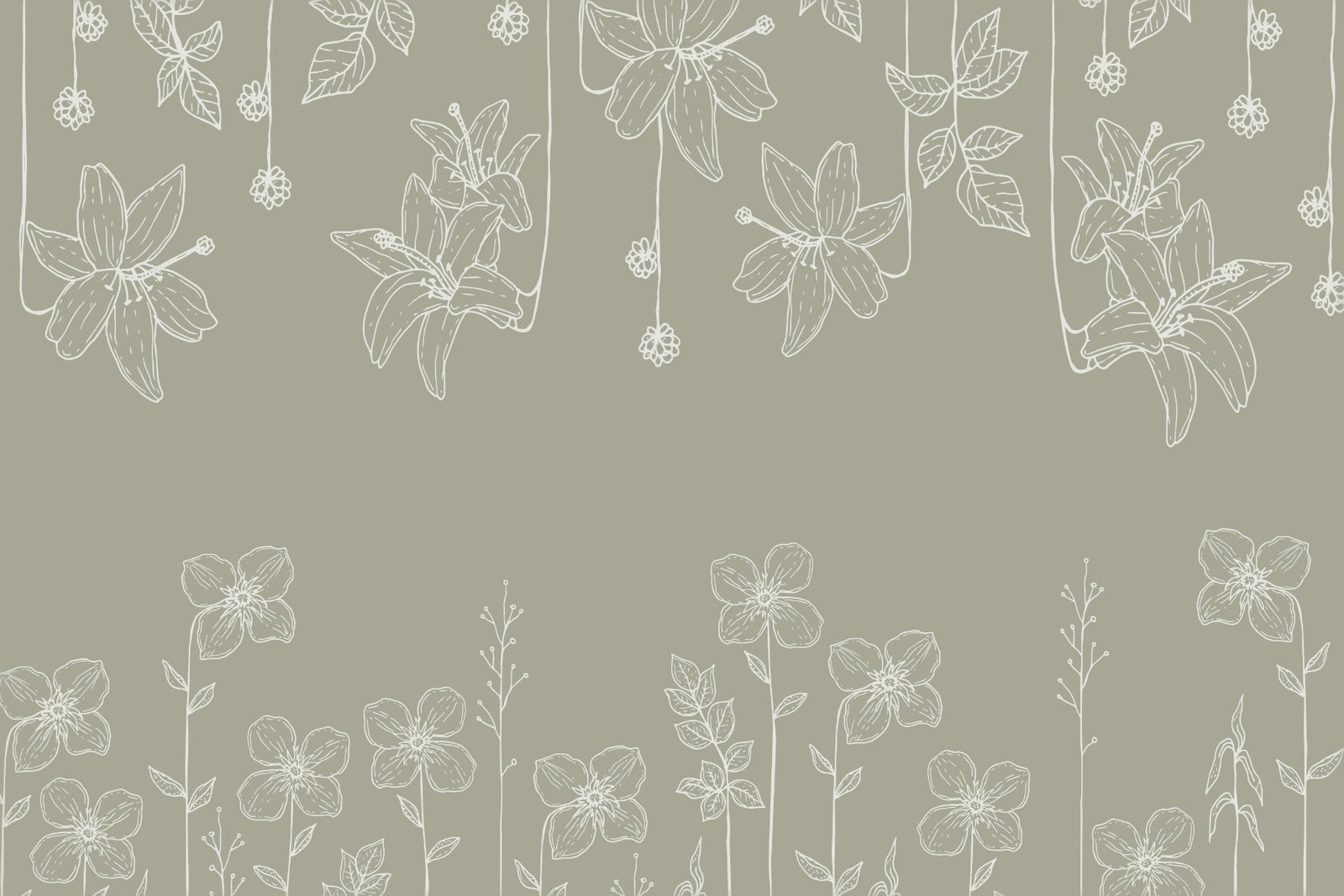 Sketch Garden Elegance Wallpaper Wandbild