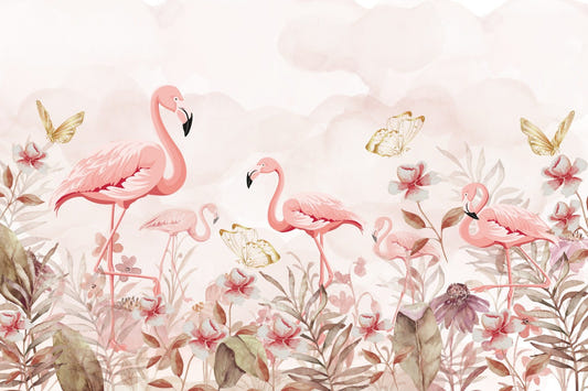 Flamingo Serenade Wallpaper Wandbild