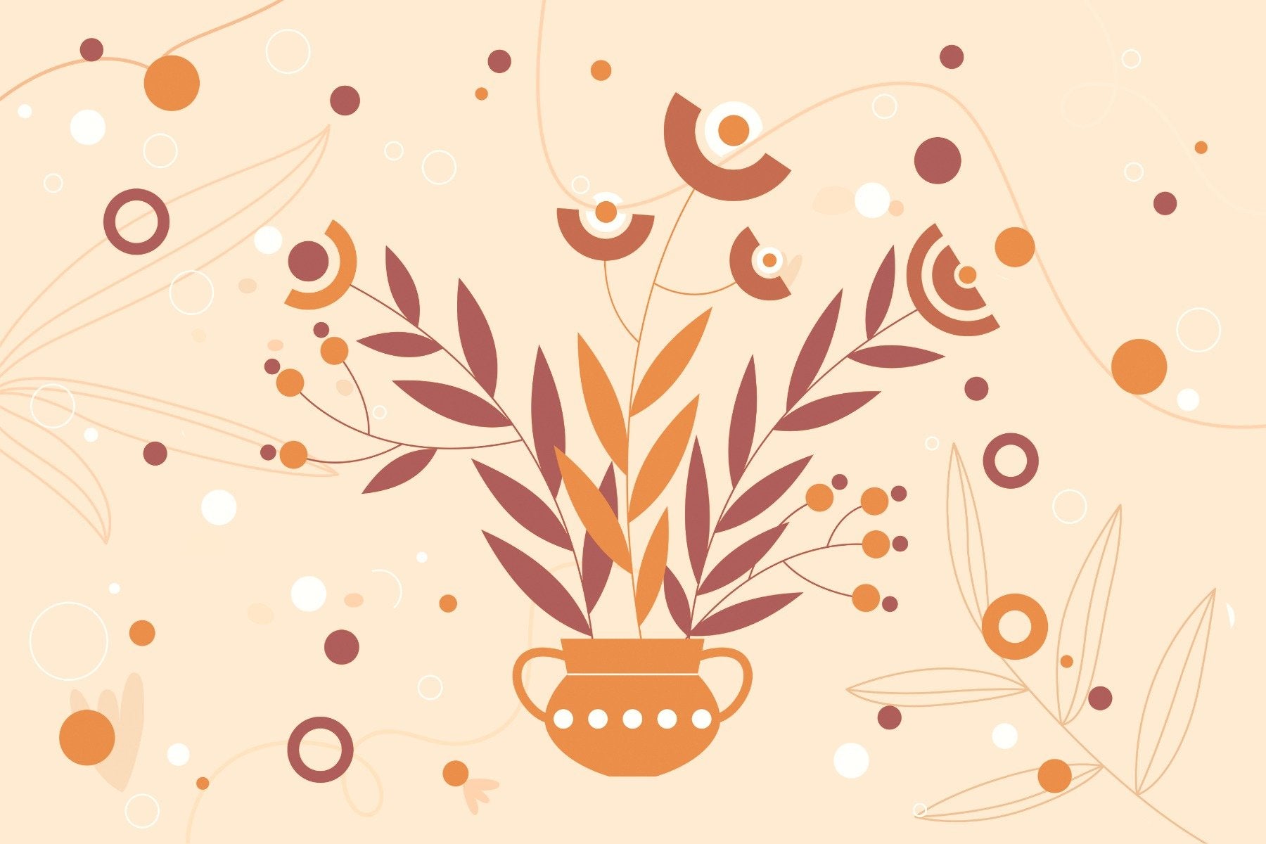 Herbsteleganz Vase Art Mural in your room — zoomed