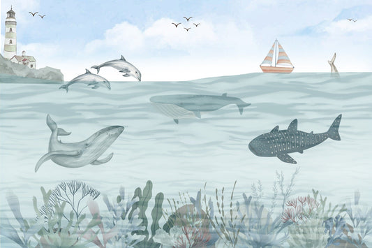 Seaside Orca Whale Tapete