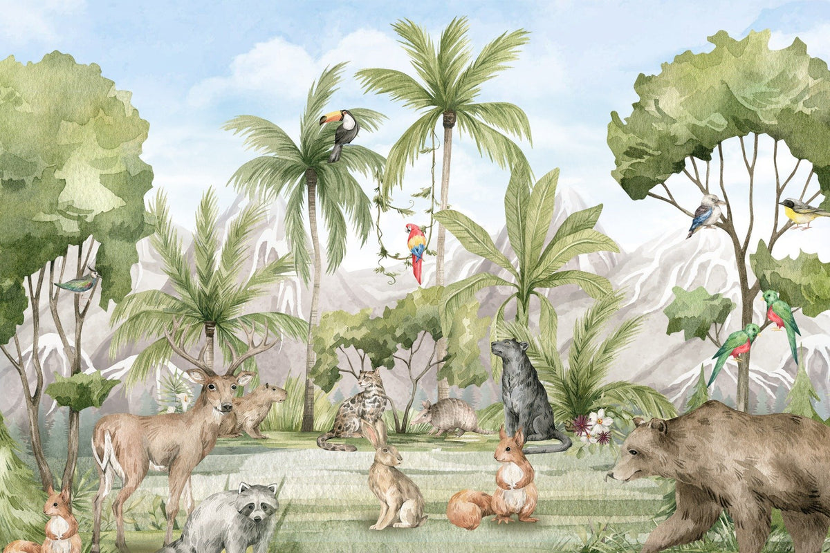 Exotische Kreaturen Landschaftskunst Wandbild in your room — zoomed