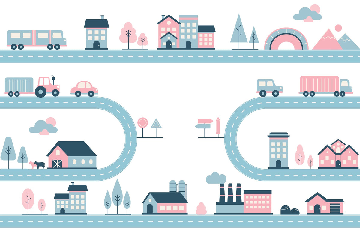 Tiny Town Urban jouer la murale in your room — zoomed