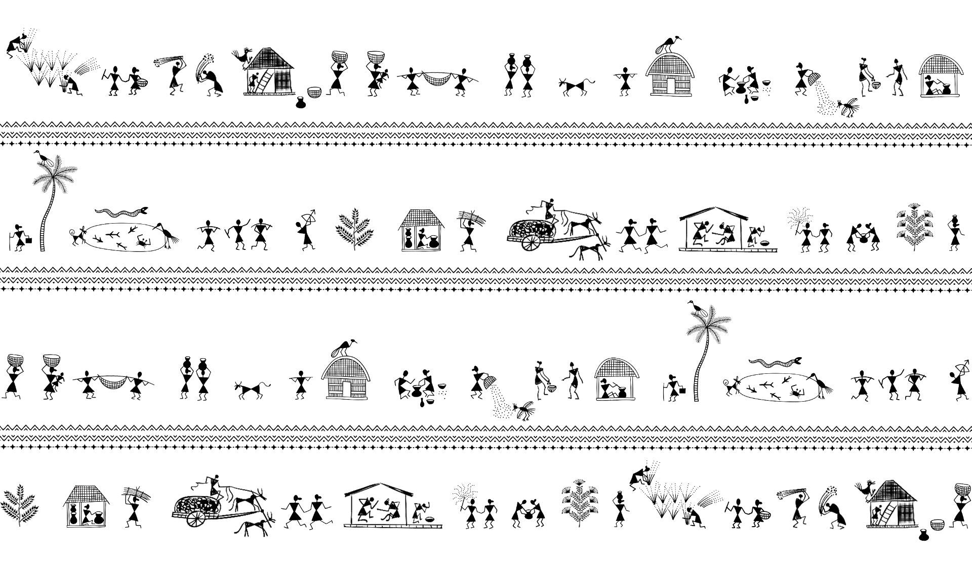 Tapet tribal ritmuri de artă in your room — zoomed