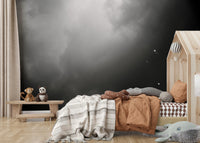 A beautiful whimsical balloon wallpaper mural for a child's room.

