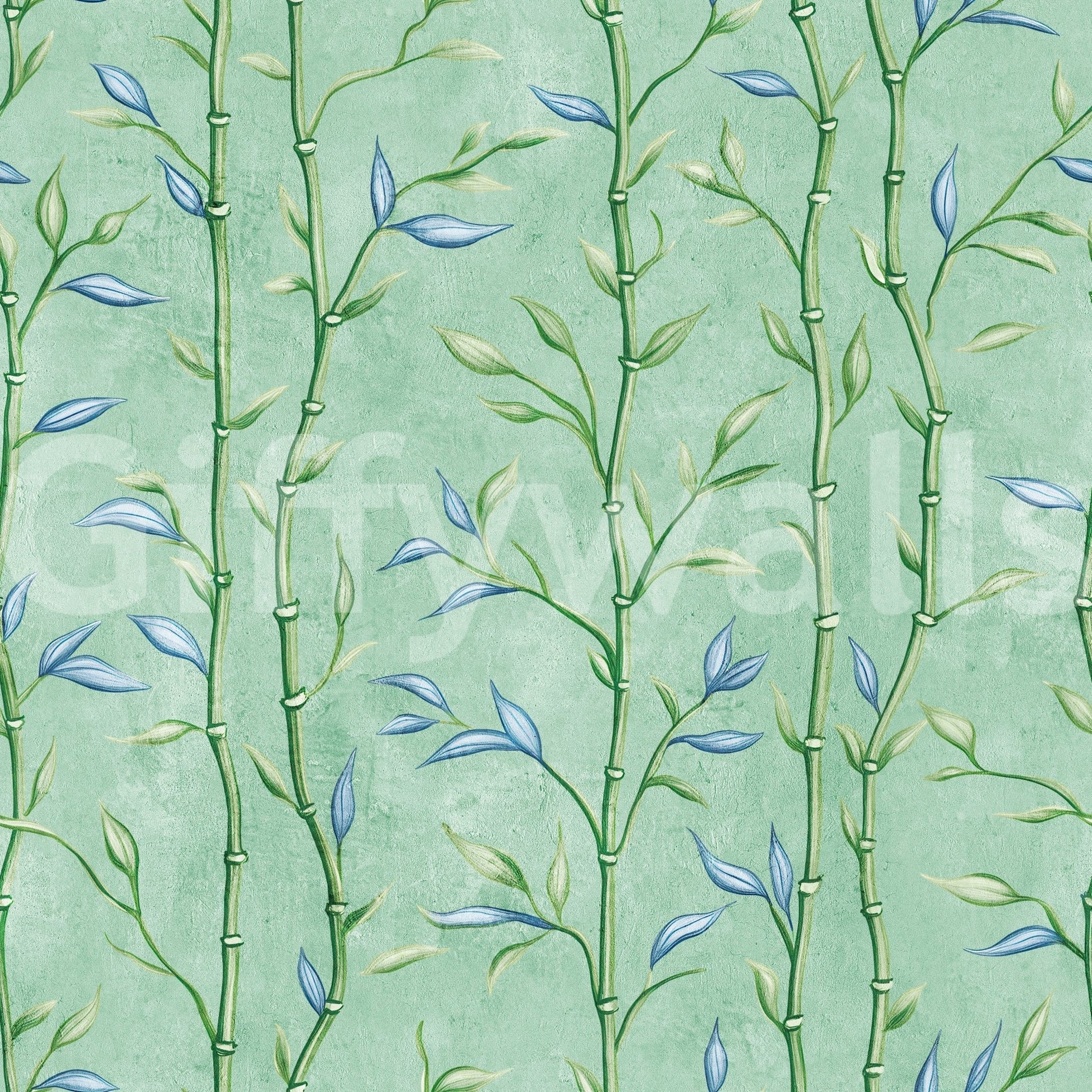 Fresh botanical wallpaper with slender bamboo and airy leaf detail