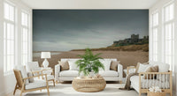 Bamburgh Castle wall mural in bright living room