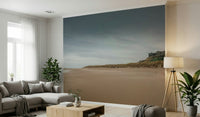 Open space styled with historic wall mural