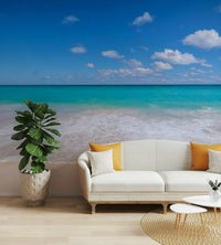 The wallpaper features a subtle, calming pattern.

