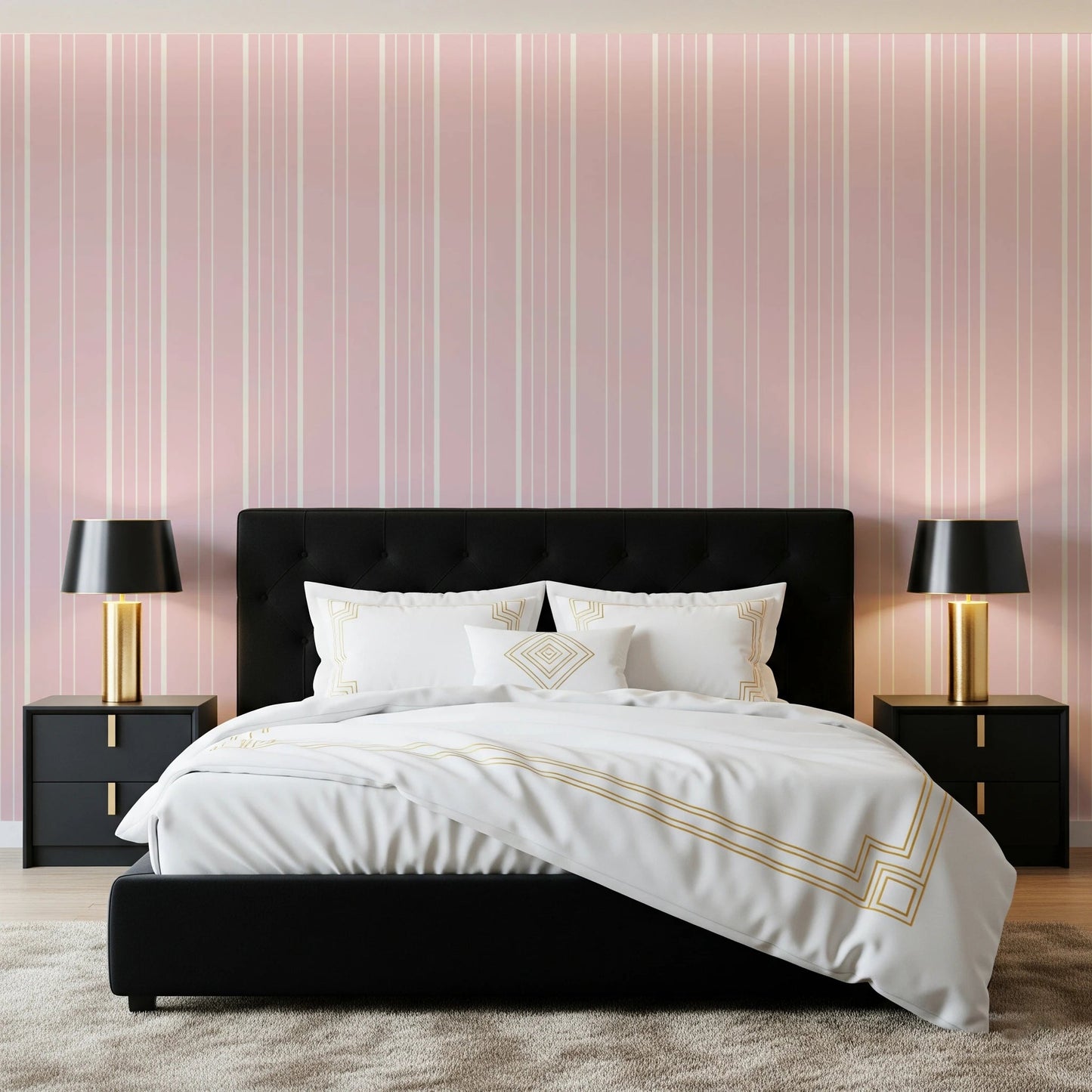 Barely Blush Stripes Wallpaper⁠